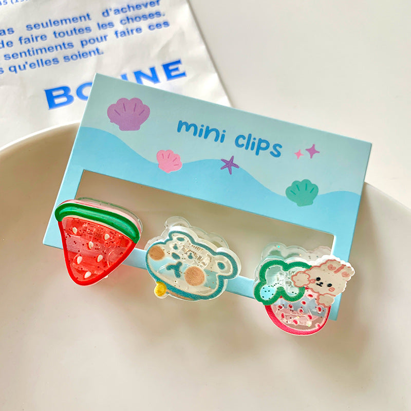 🧸 Lot de 3 Mini Pinces à Cheveux Kawaii
